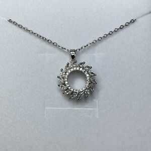 ☀️Radiant Marquise & Round CZ Diamond Sunburst Halo Pendant Necklace